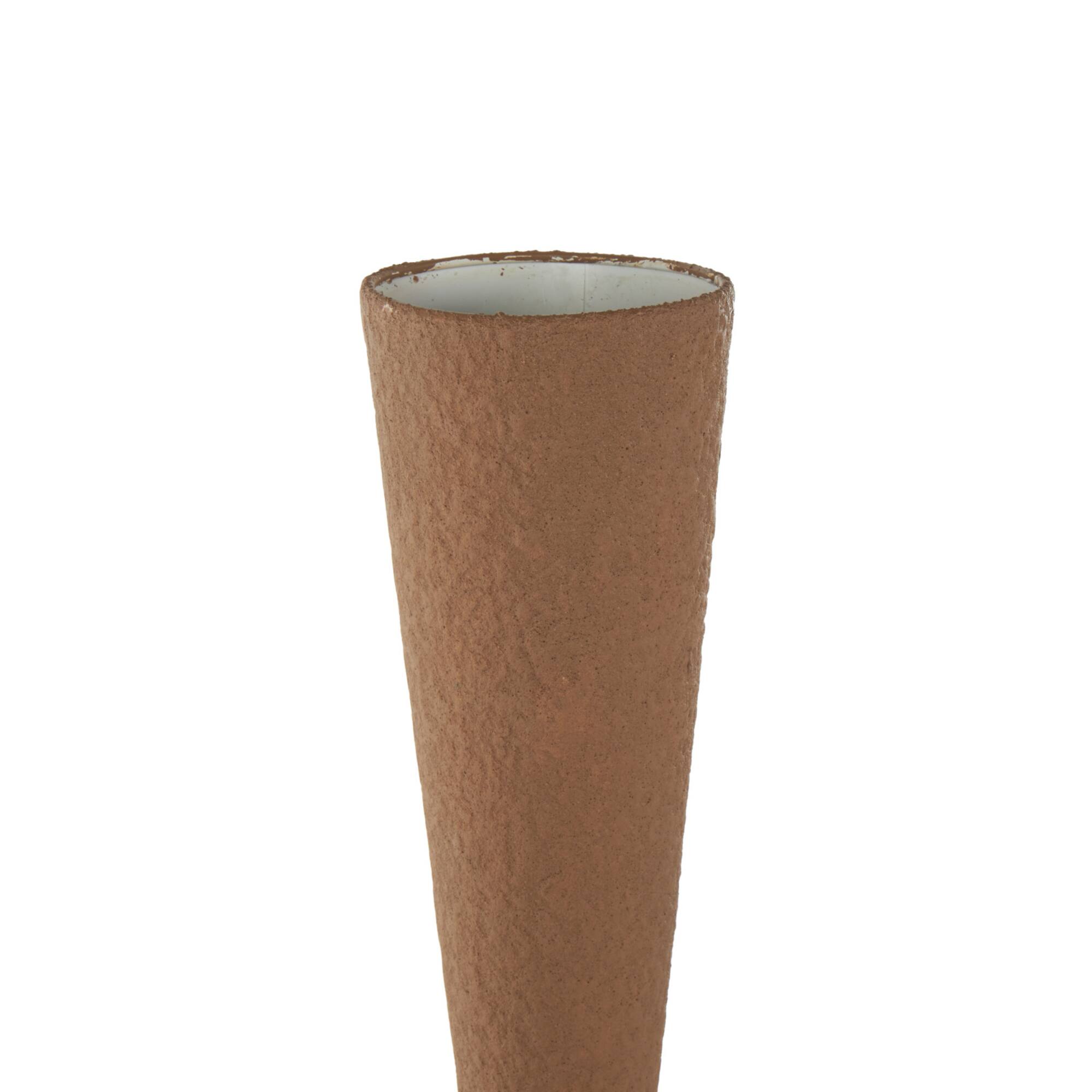 27.5" Brown Metal Art Deco Fluted Decorative Vase